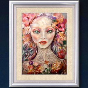 The Flowered Silence – Expressive Female Portrait