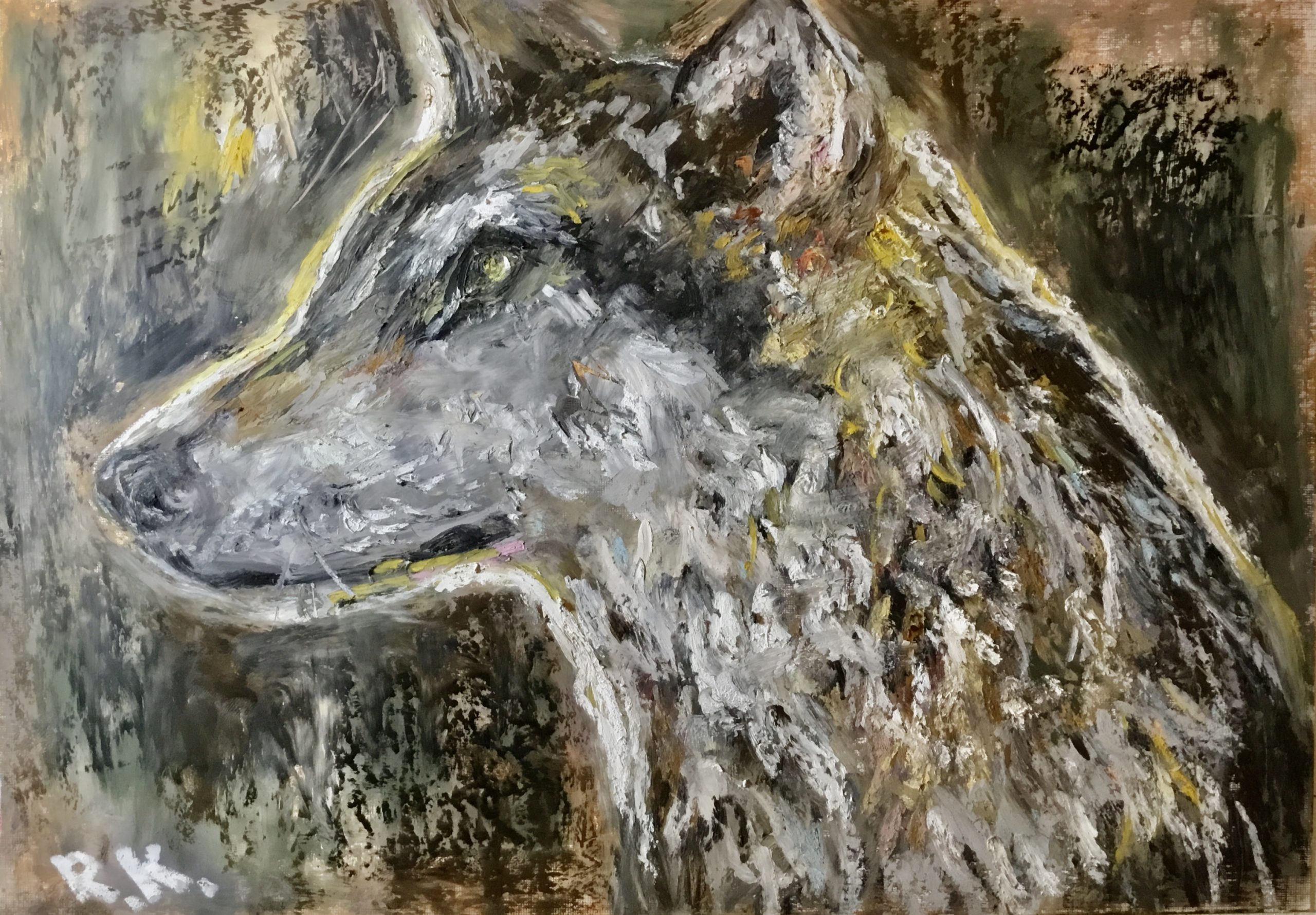 Northern Breath Original Oil Pastel Drawing on Paper