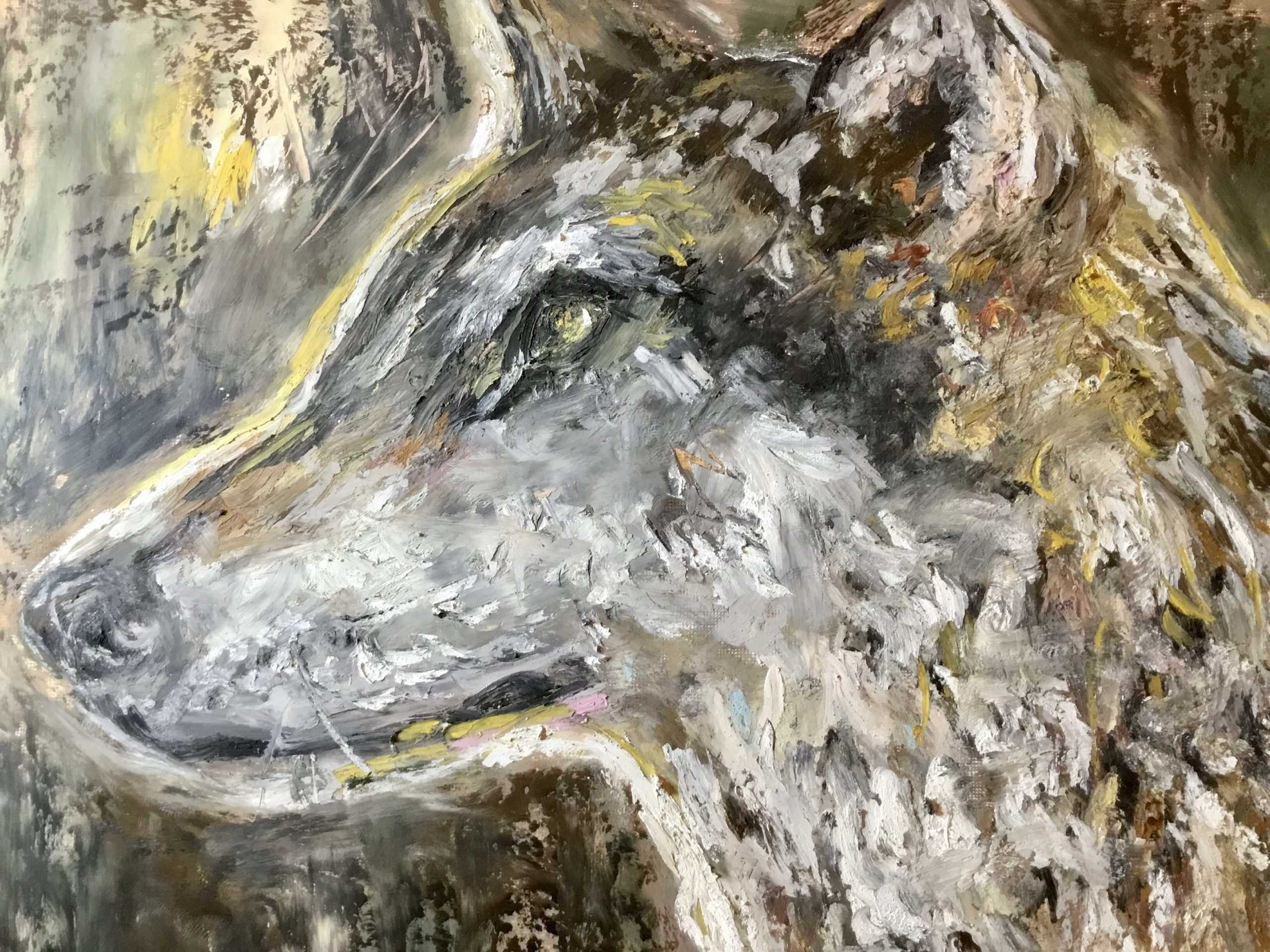Northern Breath Original Oil Pastel Drawing on Paper