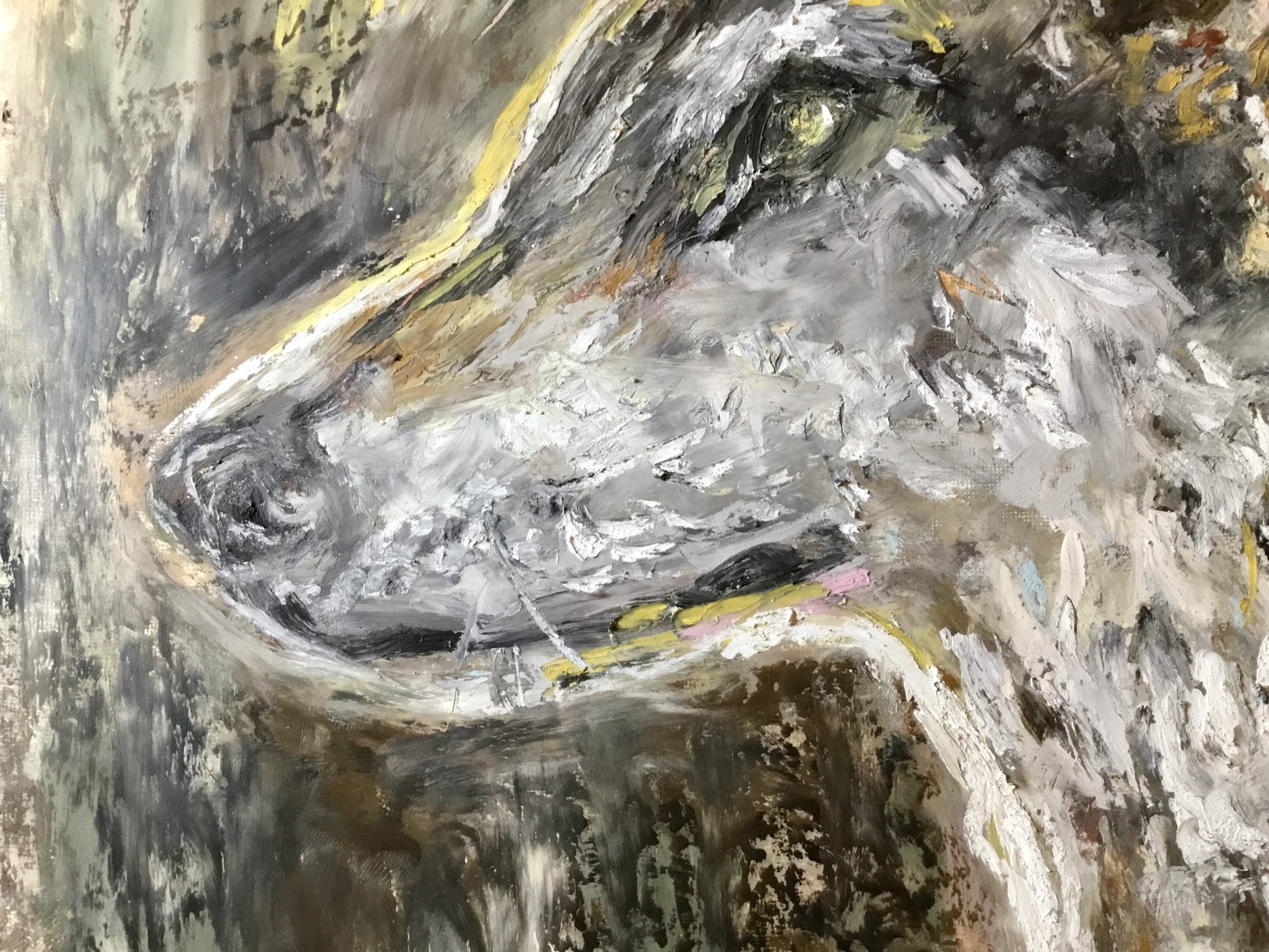 Northern Breath Original Oil Pastel Drawing on Paper