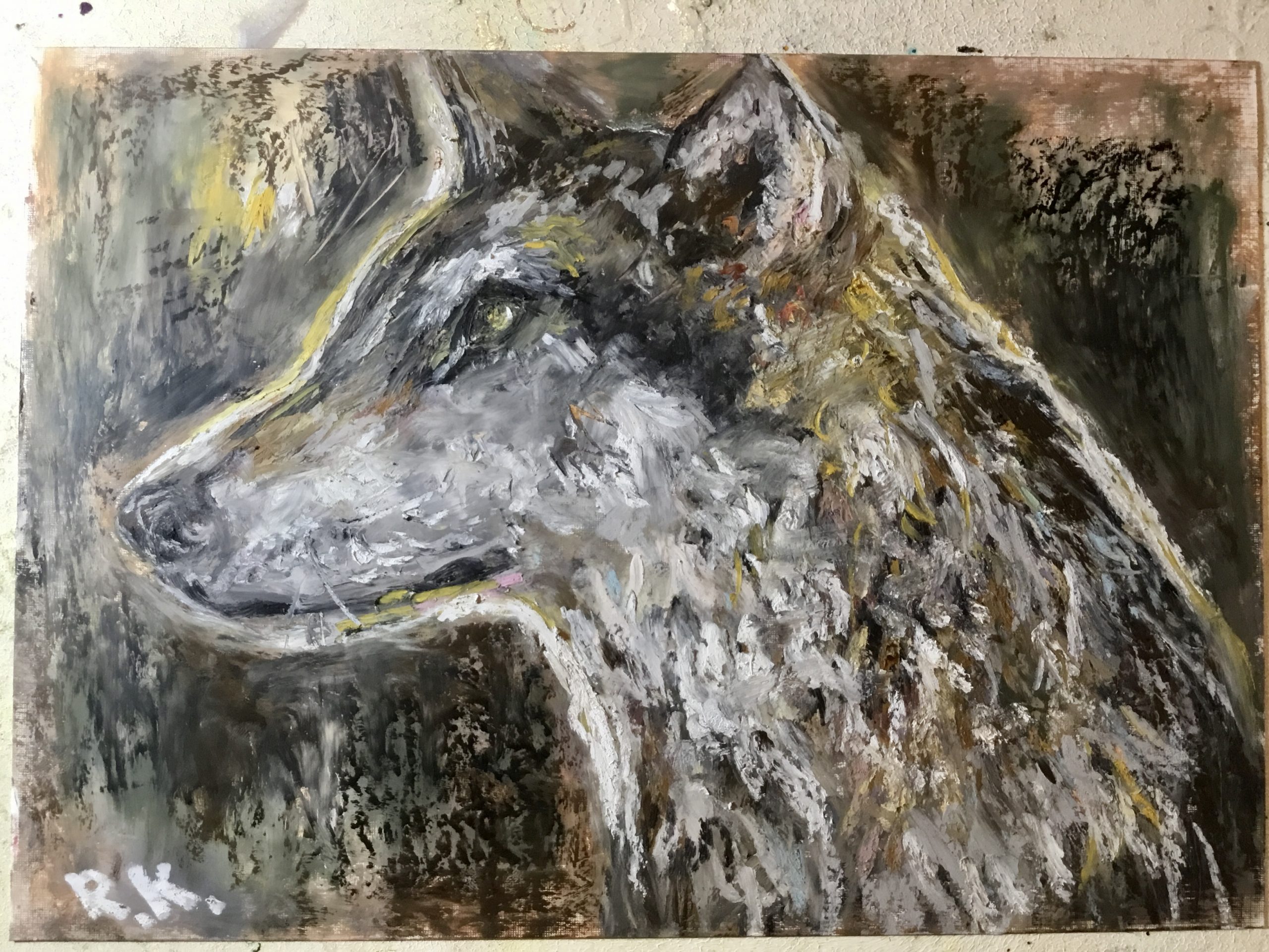 Northern Breath Original Oil Pastel Drawing on Paper