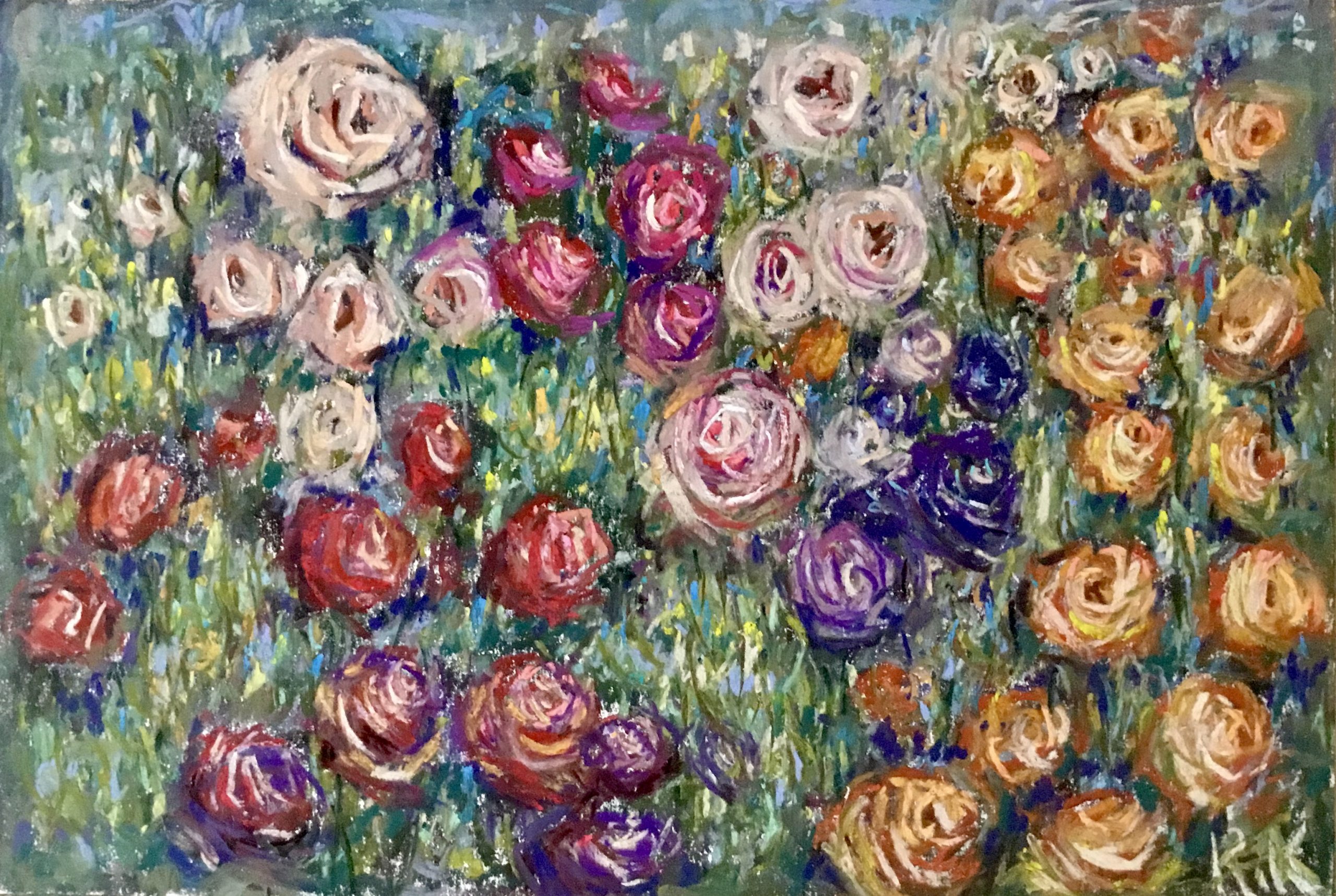 A Thousand Blossoms – Original Soft Pastel Floral Painting