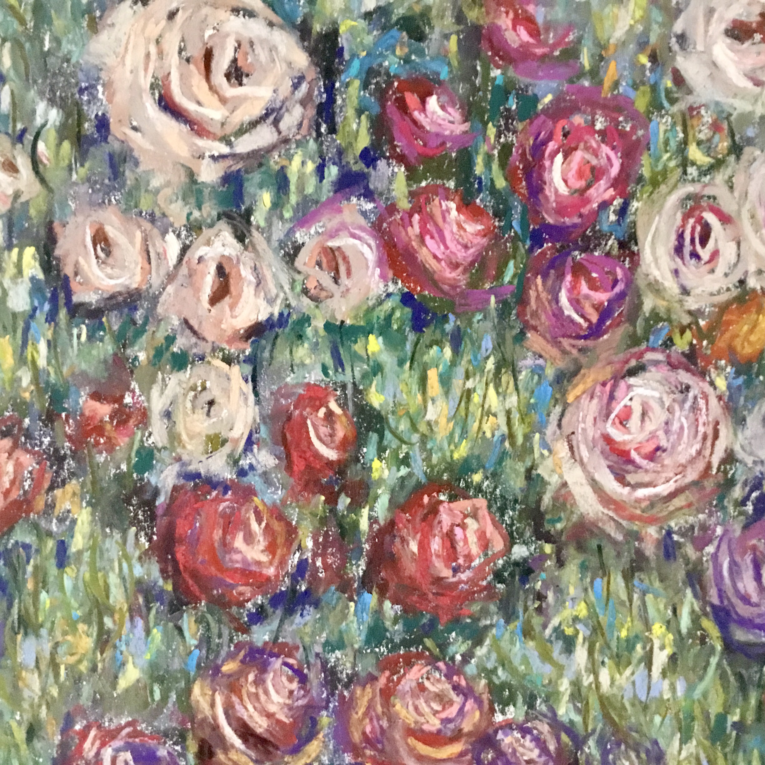 A Thousand Blossoms – Original Soft Pastel Floral Painting