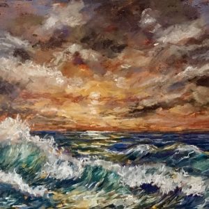 SUNBREAK – Original Seascape Painting, Soft Pastel Ocean Artwork