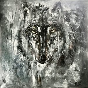 Lunar Trace — Original Oil Painting 60 x 60 cm