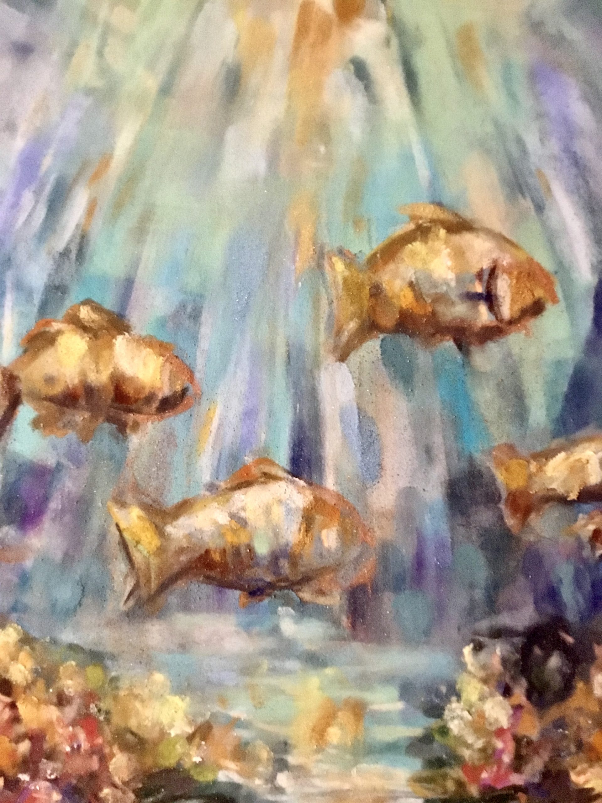 Underwater Serenity Original Soft Pastel Painting on Cardboard |