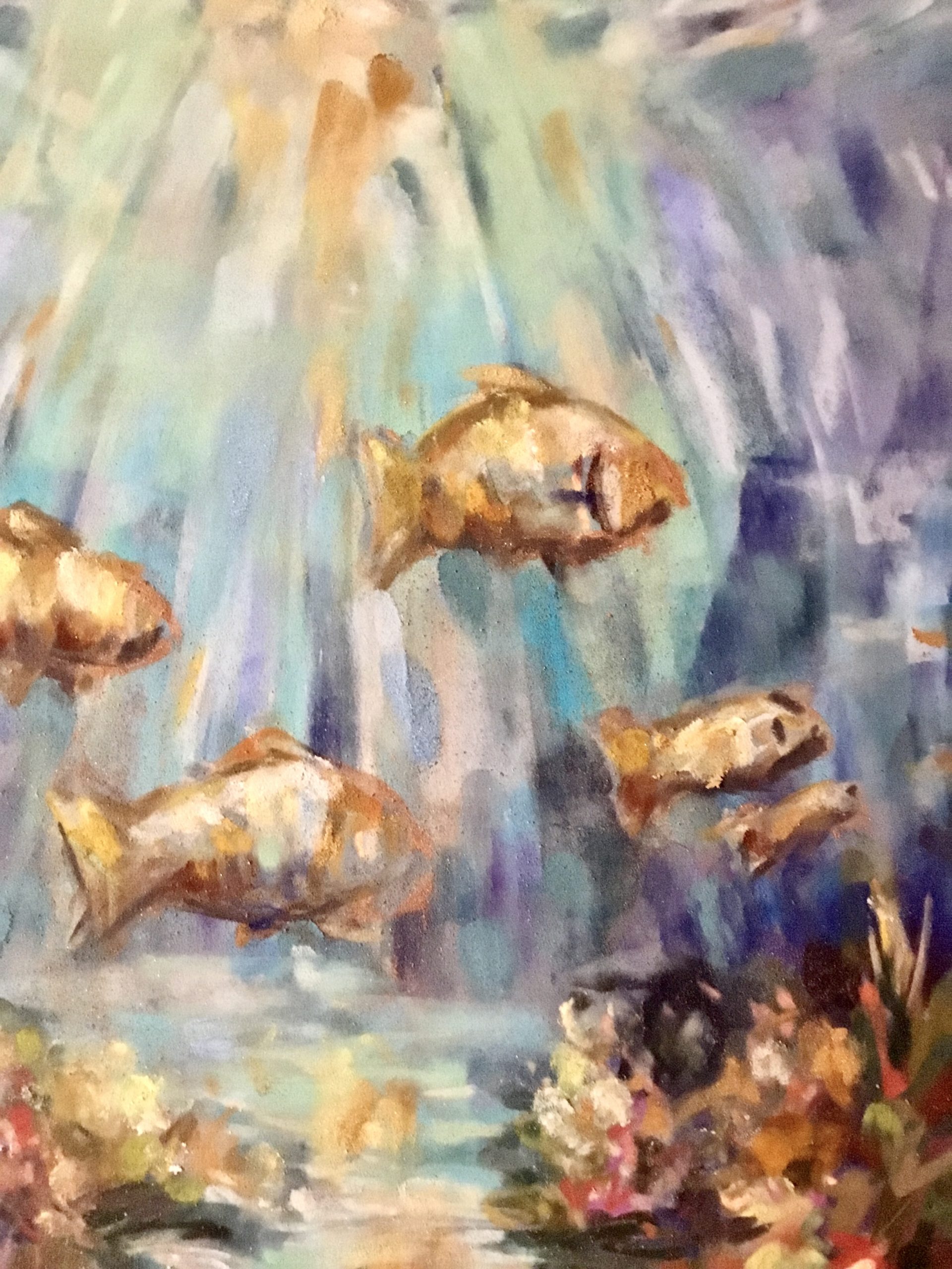 Underwater Serenity Original Soft Pastel Painting on Cardboard |
