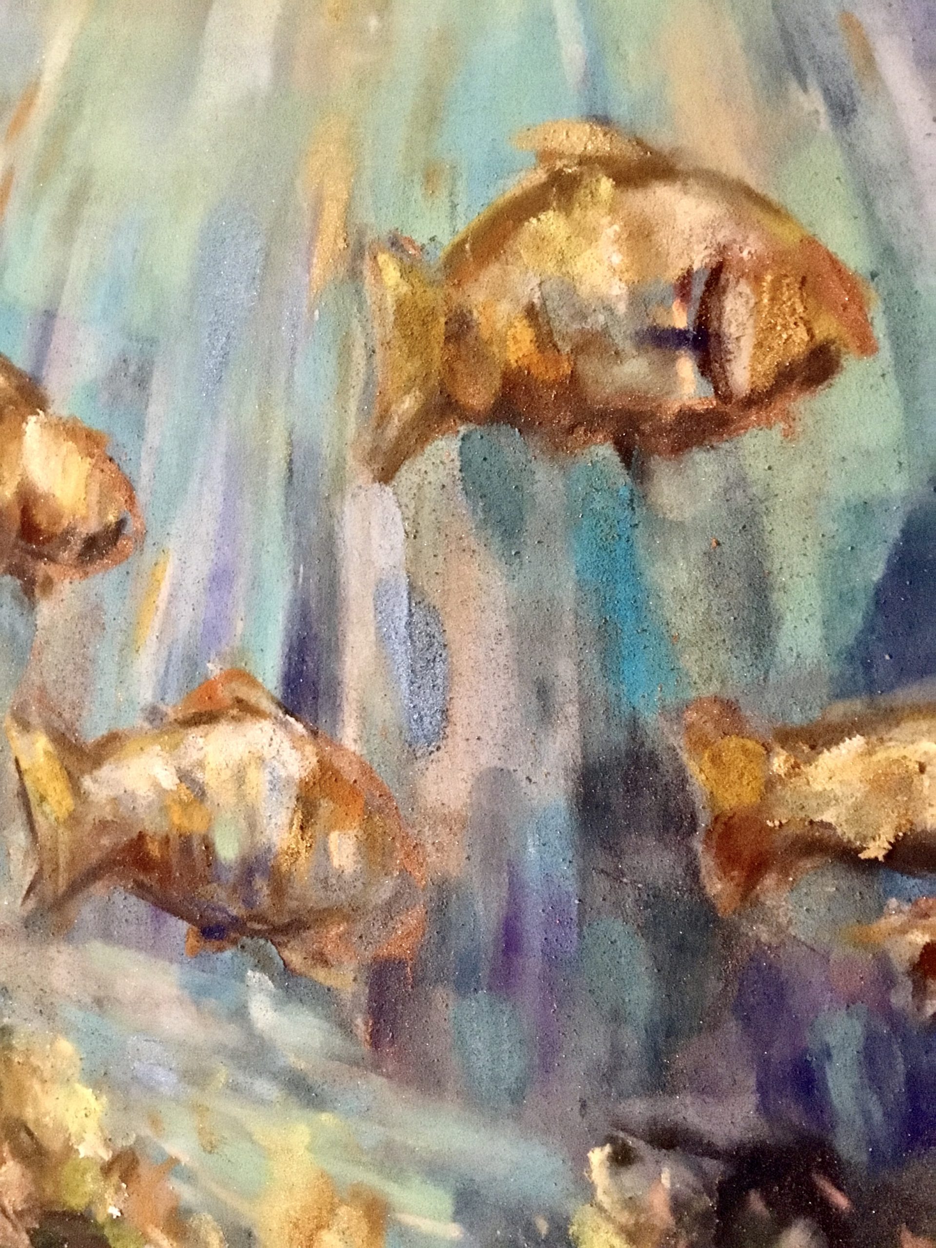 Underwater Serenity Original Soft Pastel Painting on Cardboard |