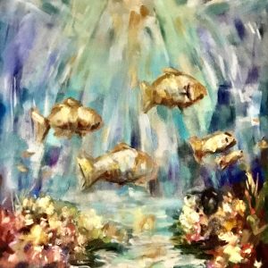 Underwater Serenity Original Soft Pastel Painting on Cardboard |