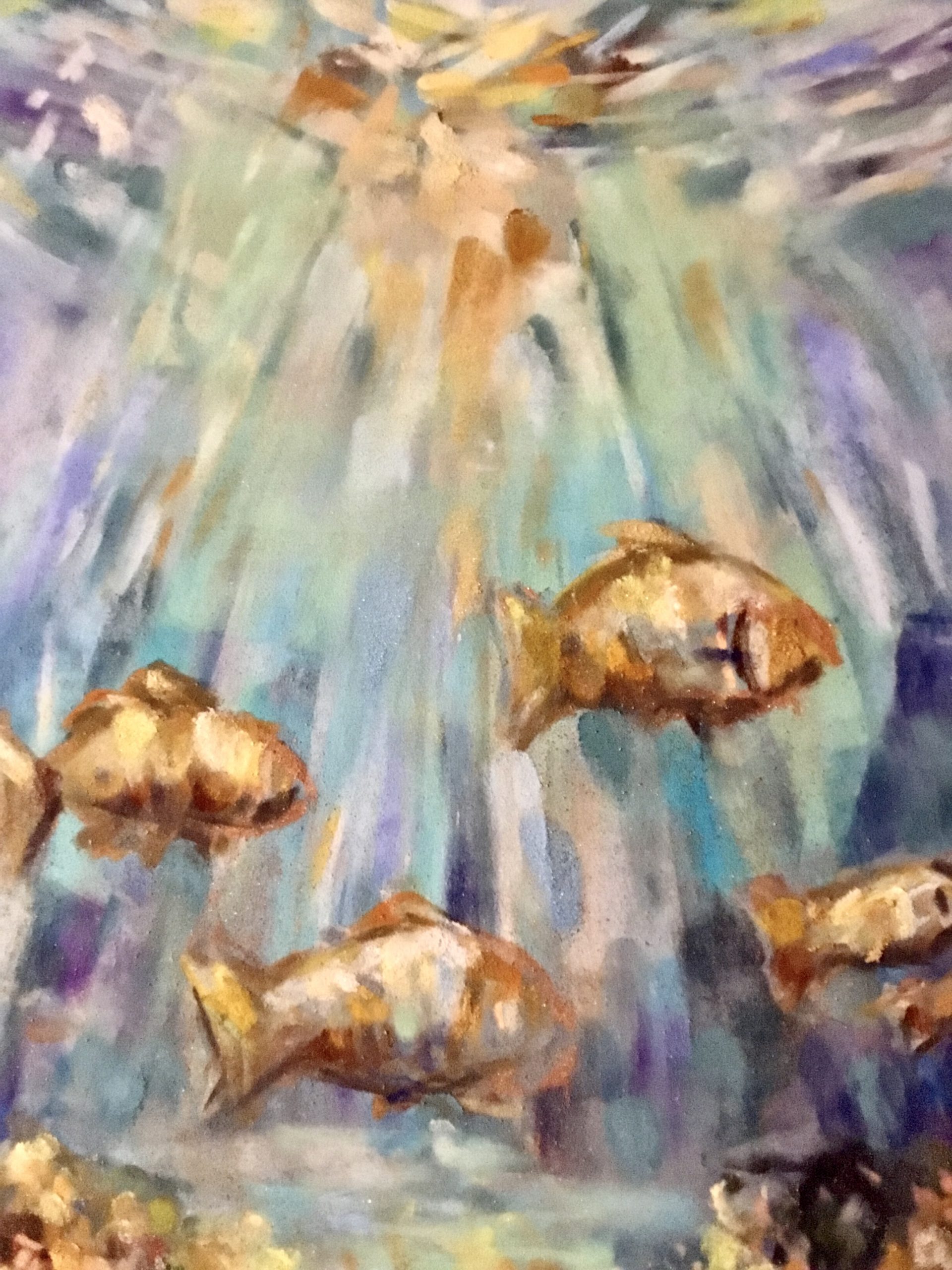 Underwater Serenity Original Soft Pastel Painting on Cardboard |