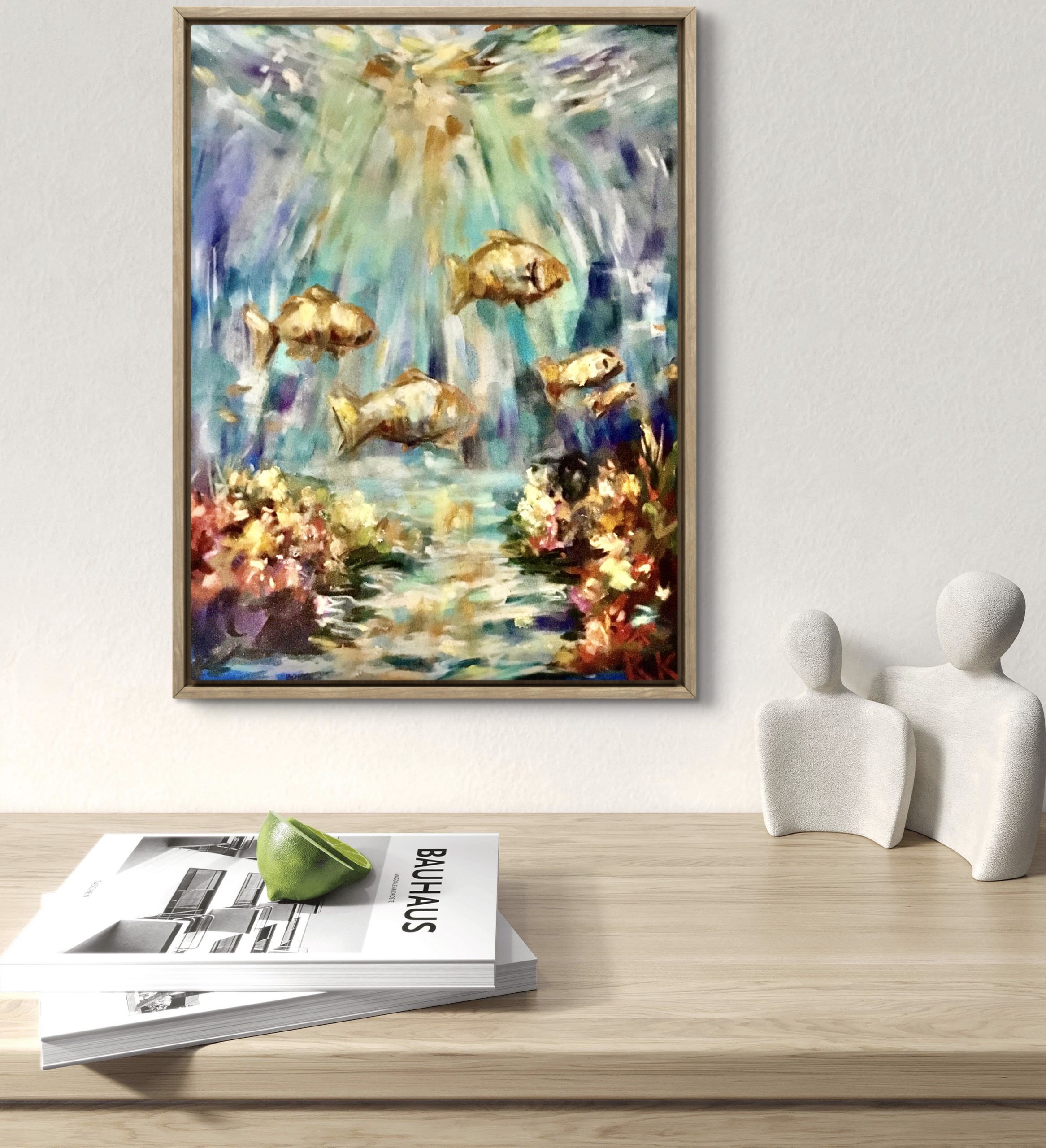 Underwater Serenity Original Soft Pastel Painting on Cardboard |