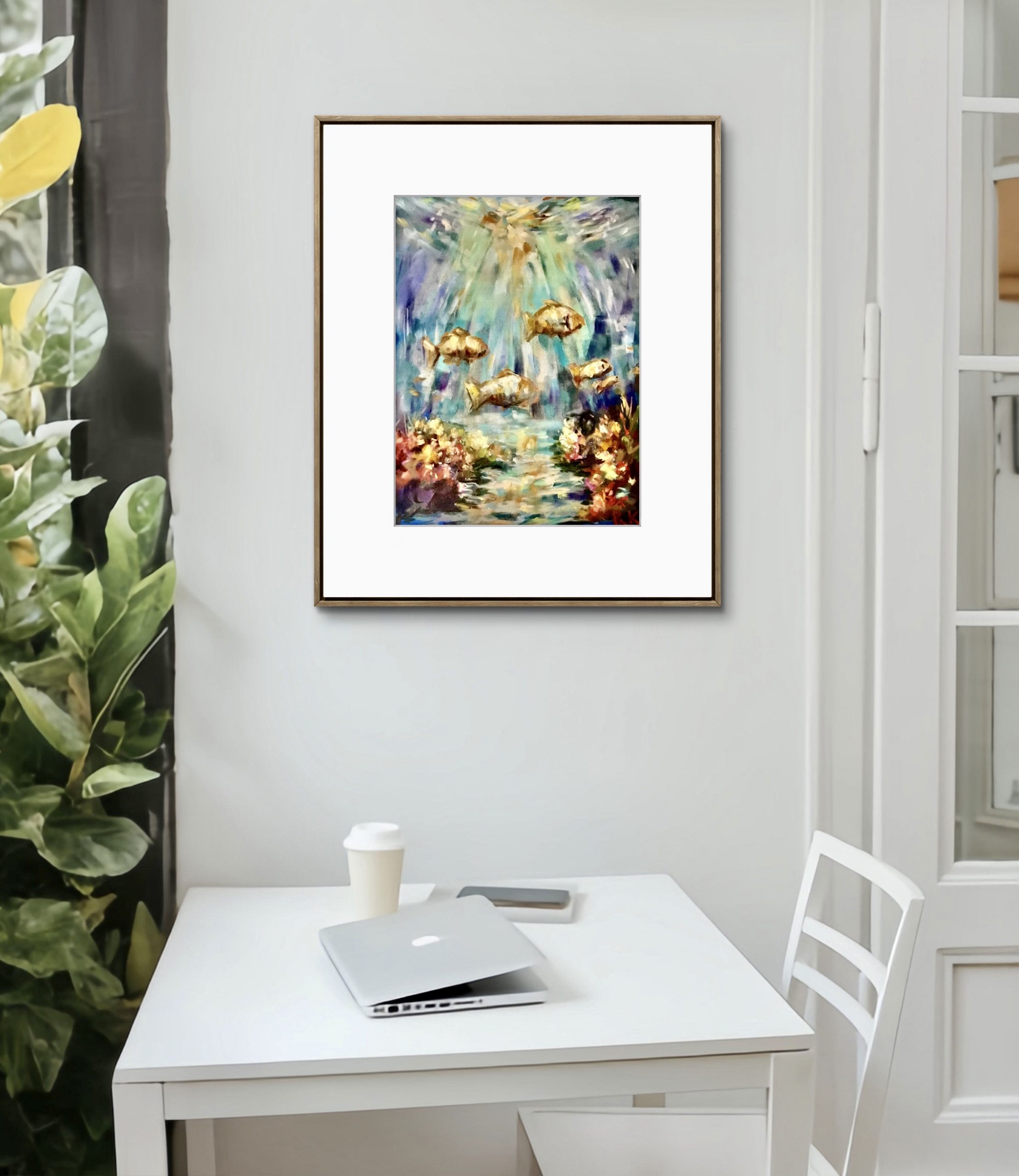 Underwater Serenity Original Soft Pastel Painting on Cardboard |