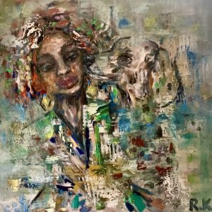 Soul Connection – Original Abstract Figurative Oil Painting,