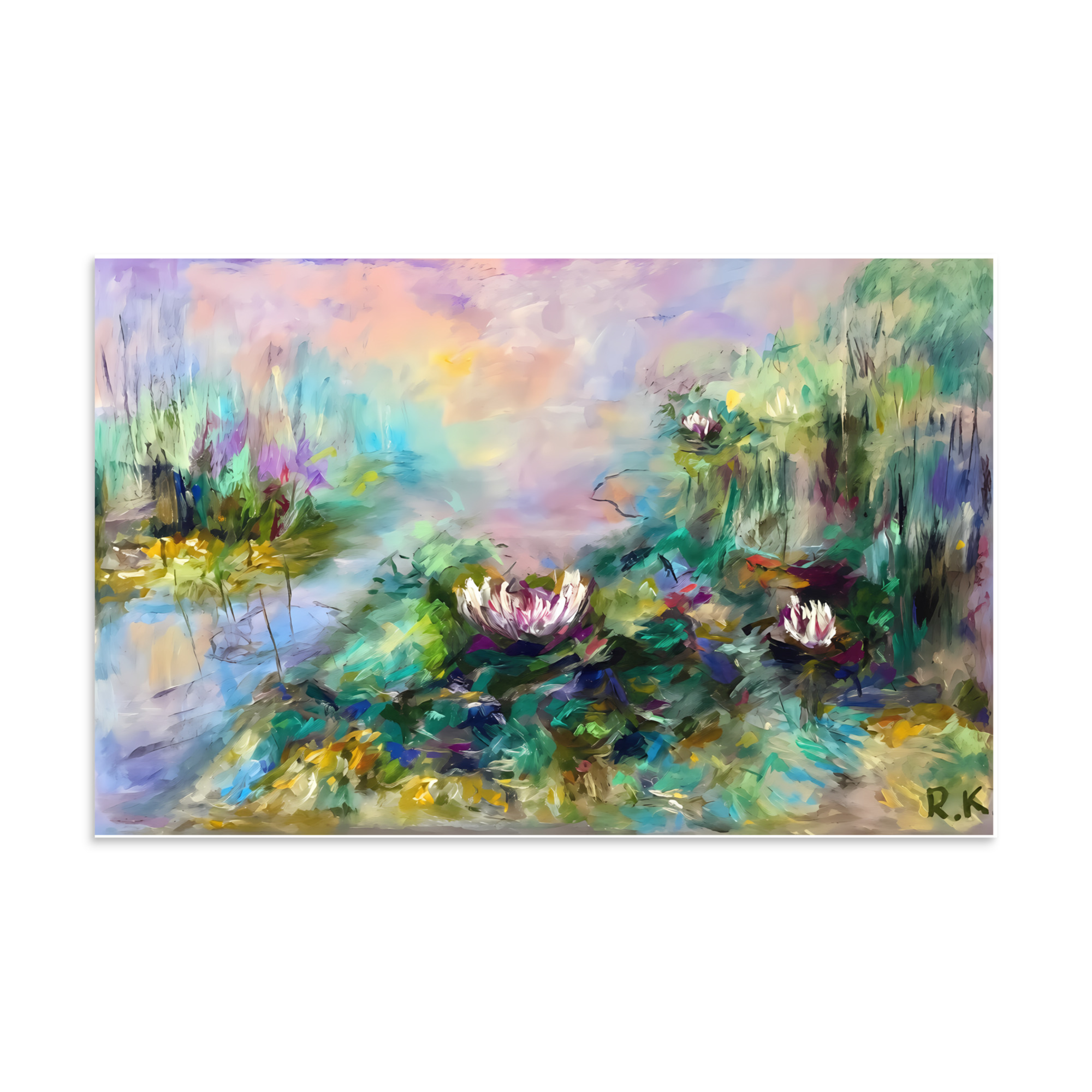 Lillies pond from original painting - Image 2