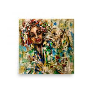 Woman and dog Poster from original artwork