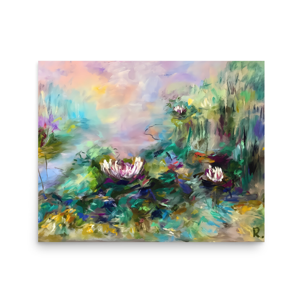 Lillies pond from original painting - Image 4