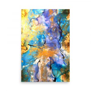 Abstract fantasy yellow blue Poster