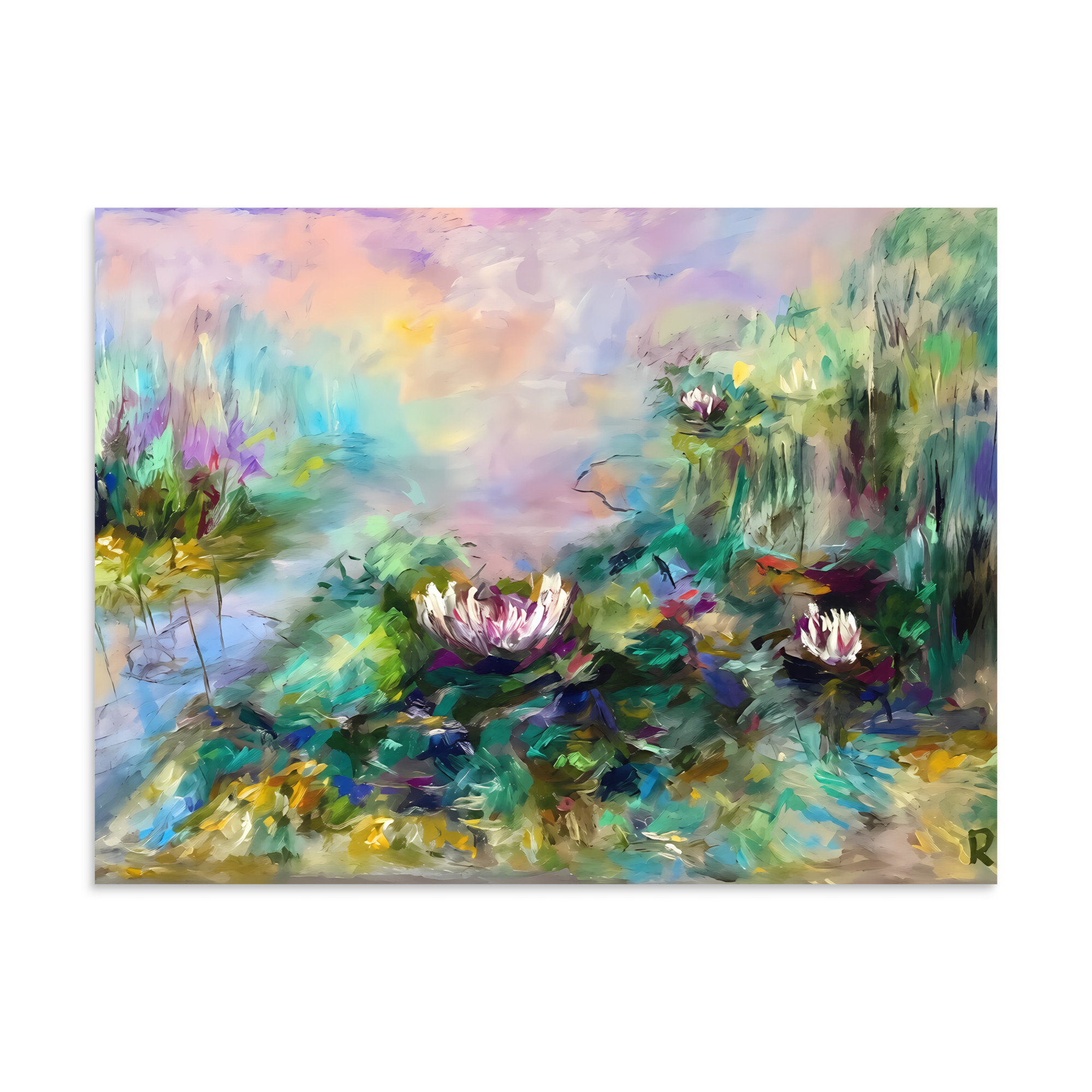 Lillies pond from original painting - Image 7