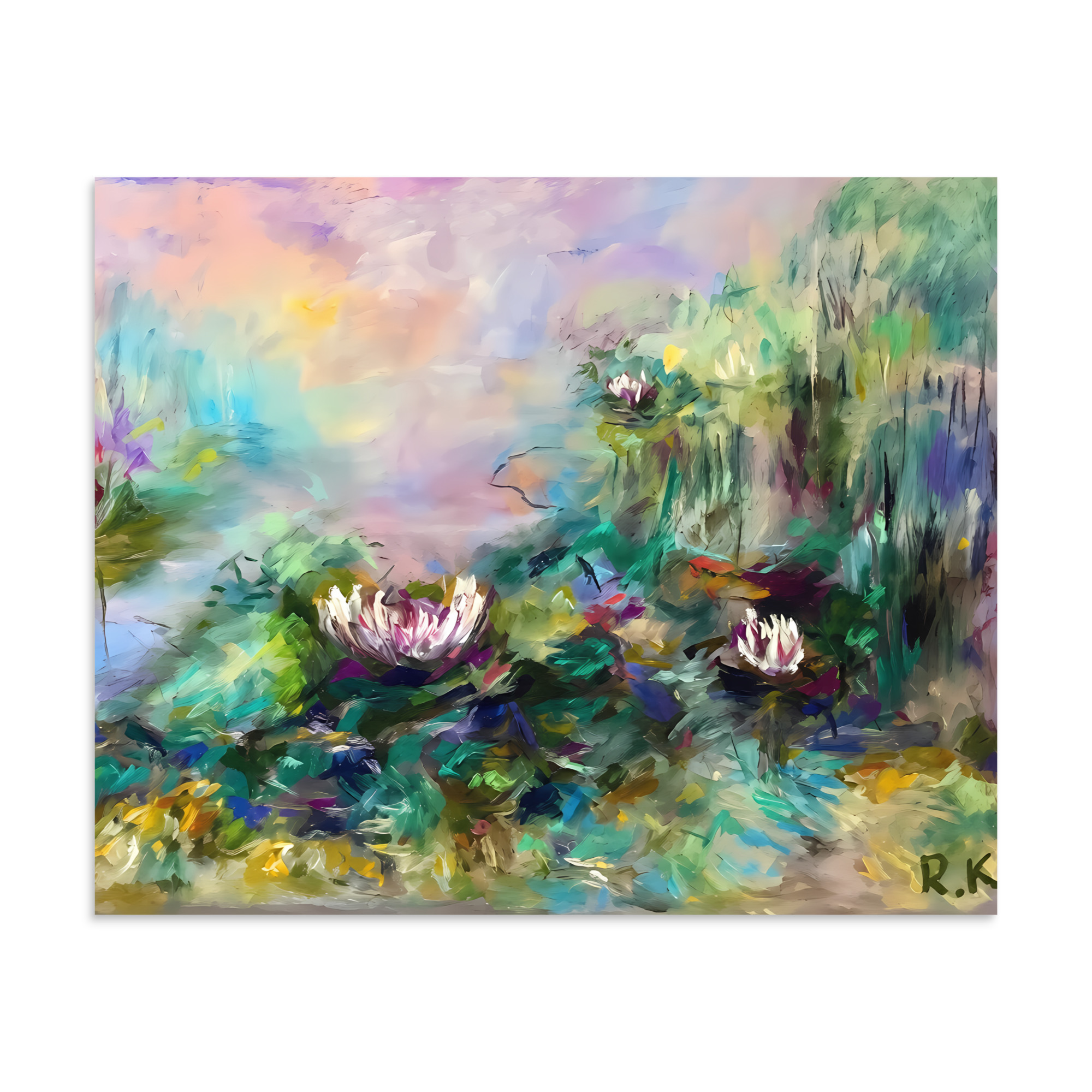 Lillies pond from original painting - Image 8